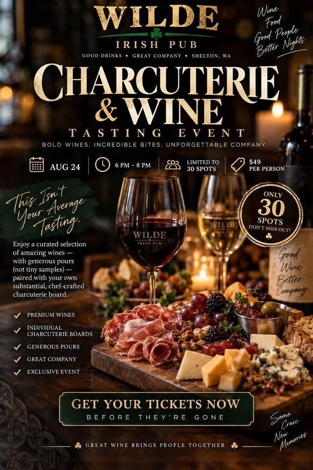 BOARDS & BOTTLES — A WILDE WINE NIGHT