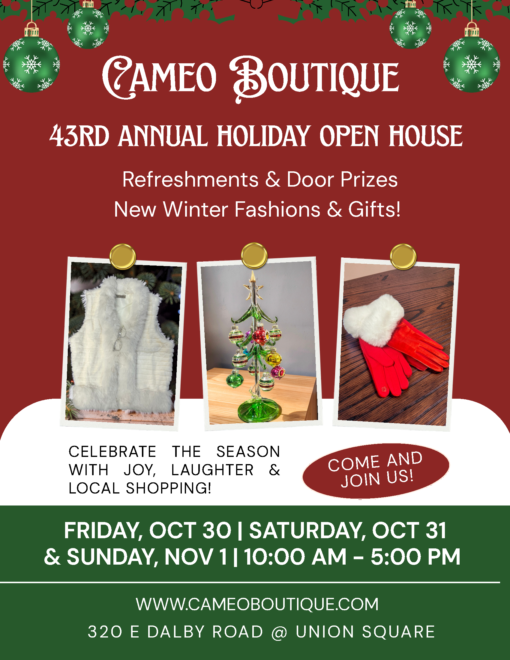 Cameo Boutique 43rd Annual Holiday Open House