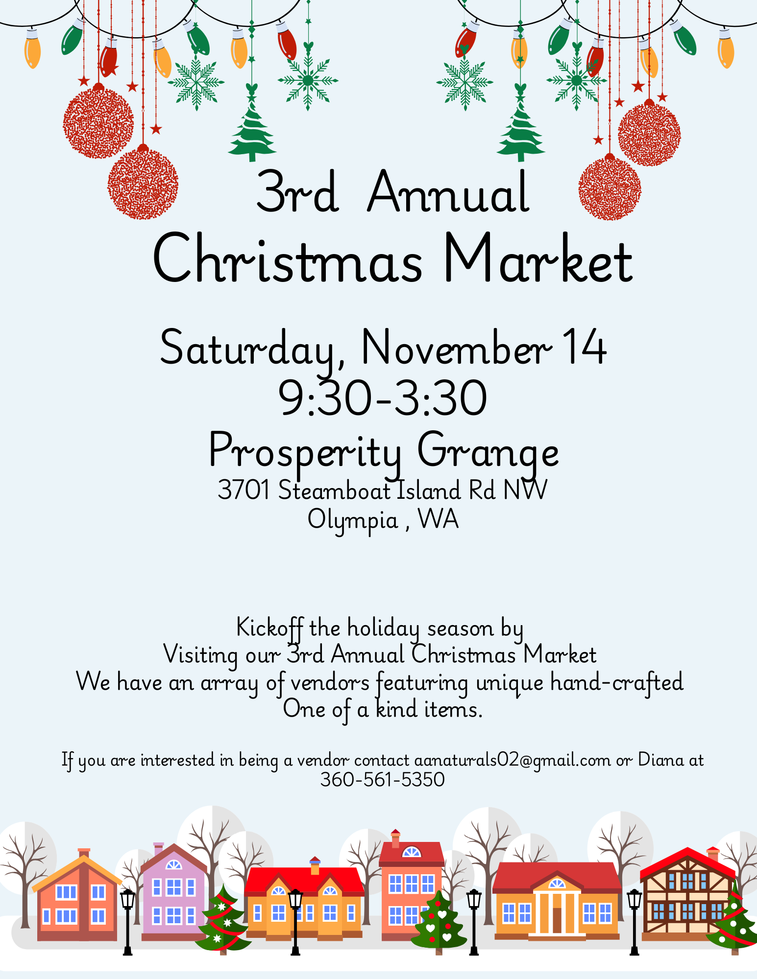 3rd Annual Christmas Market at Prosperity Grange