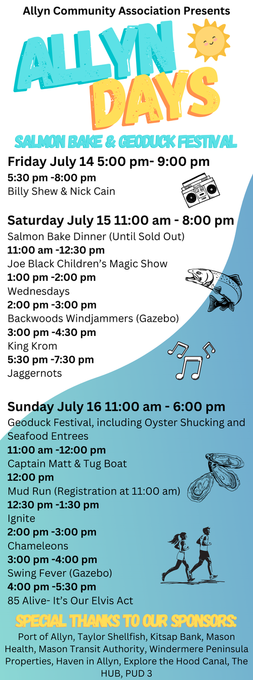2023 Allyn Days Salmon Bake & Geoduck Festival — Explore Hood Canal