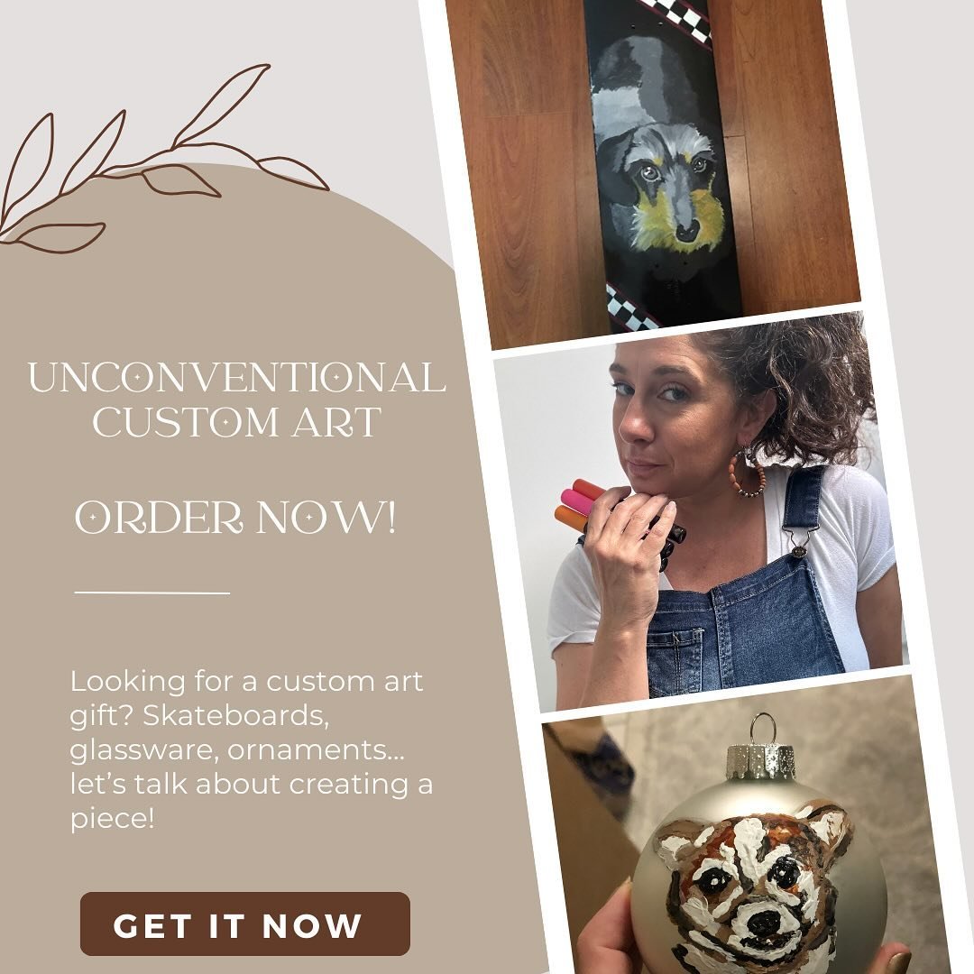Looking for custom art??? Commissions are now available for all things art! Let me know what you need and we can create a personalized item for someone special! ✌🏼🧡, AD