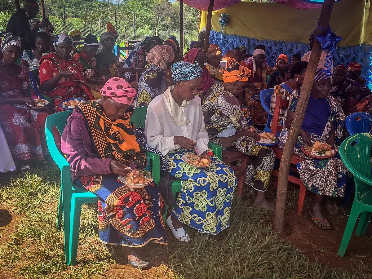 Our Elderly enjoying the food that our Youths prepared for them. Good food, good conversation, and a nice sunny day made for a very enjoyable Celebration.