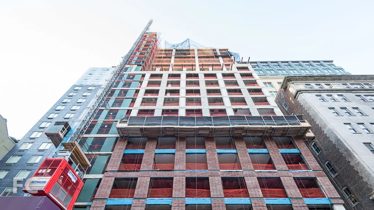 Looking up from Charlton Street.