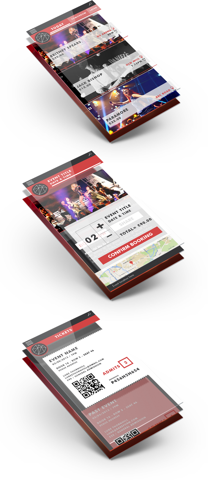 A few app pages