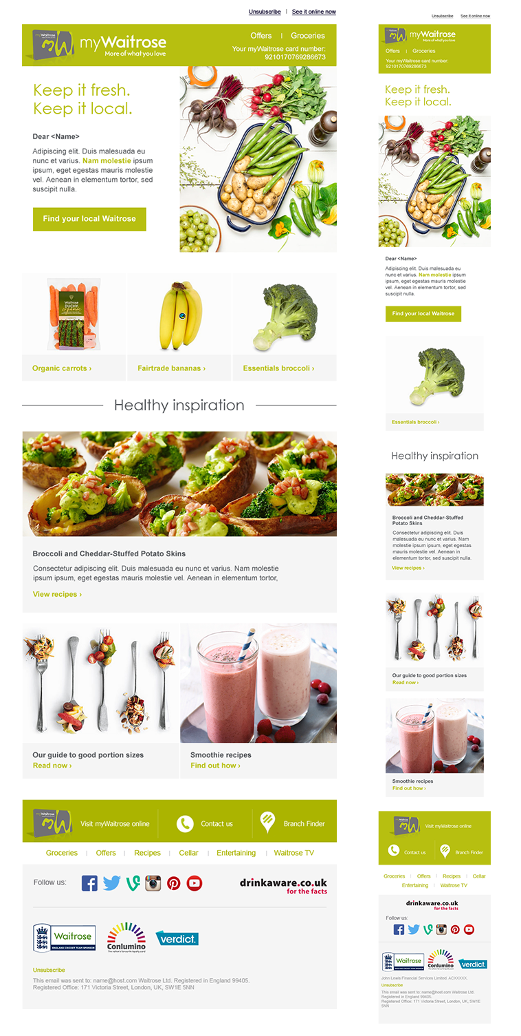 MyWaitrose example email
