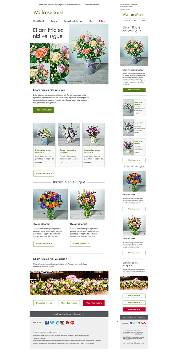 Waitrose Direct; Florist email example