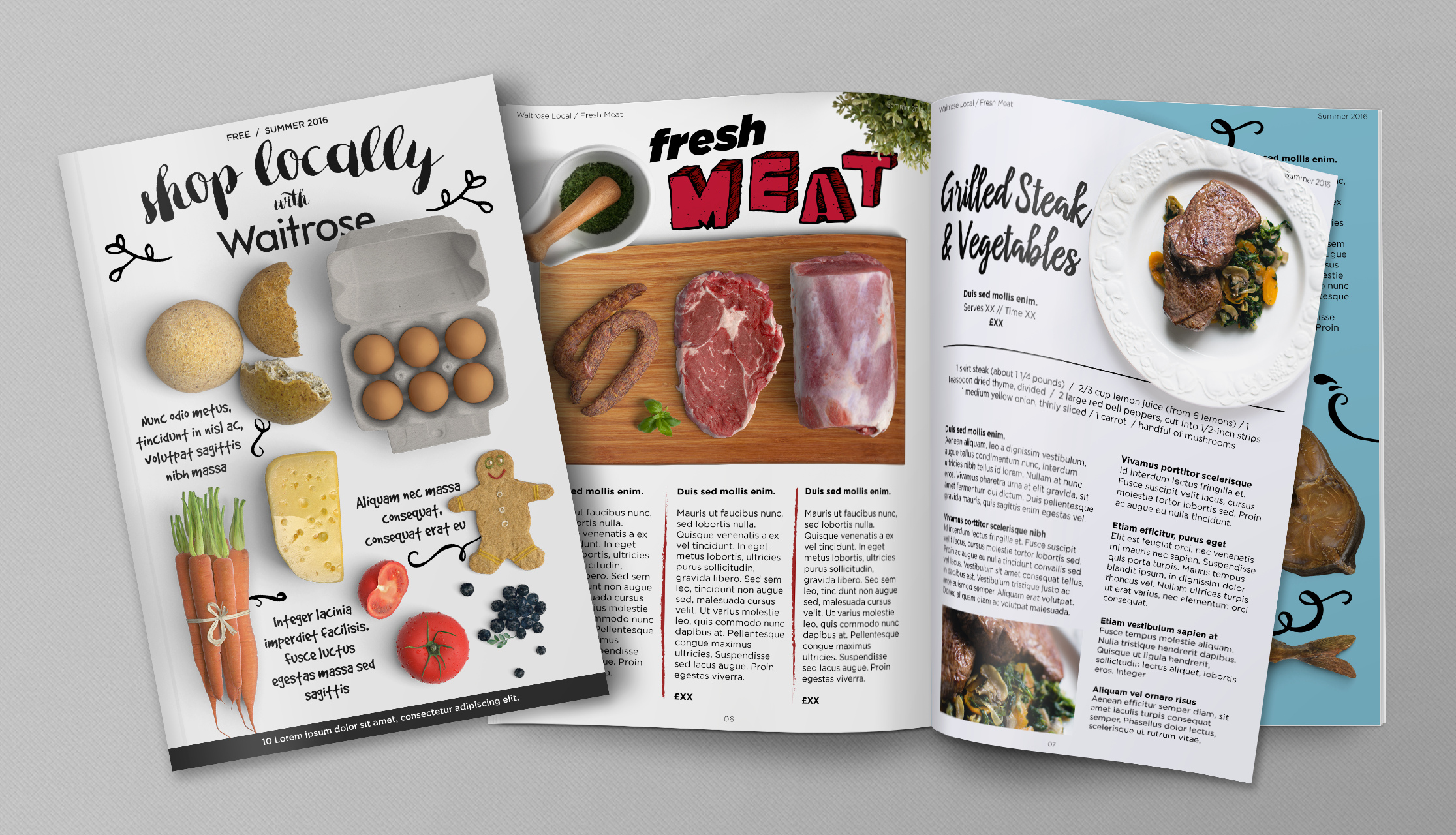 Waitrose Local cover and page spreads. (Look and feel)