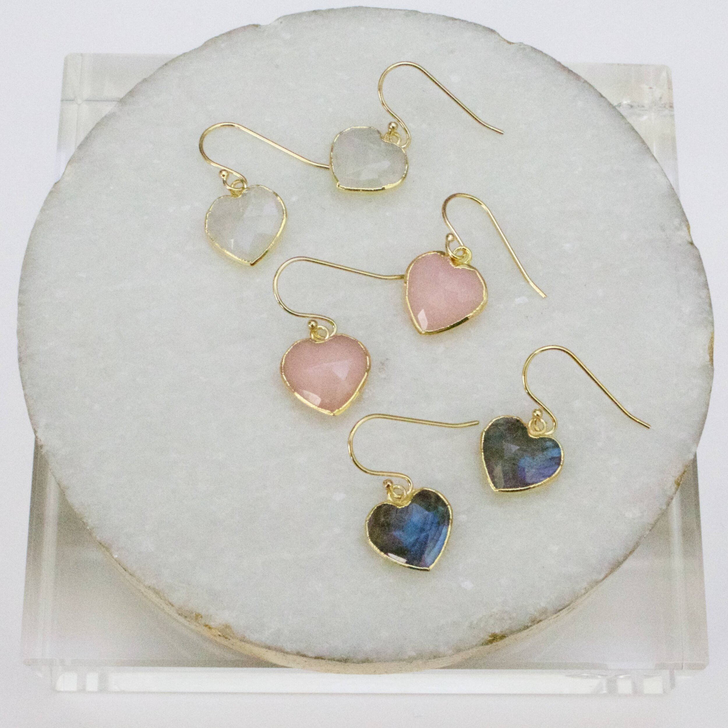 BELLE ROSE PEARL CLUSTER Disc Dangle Earrings