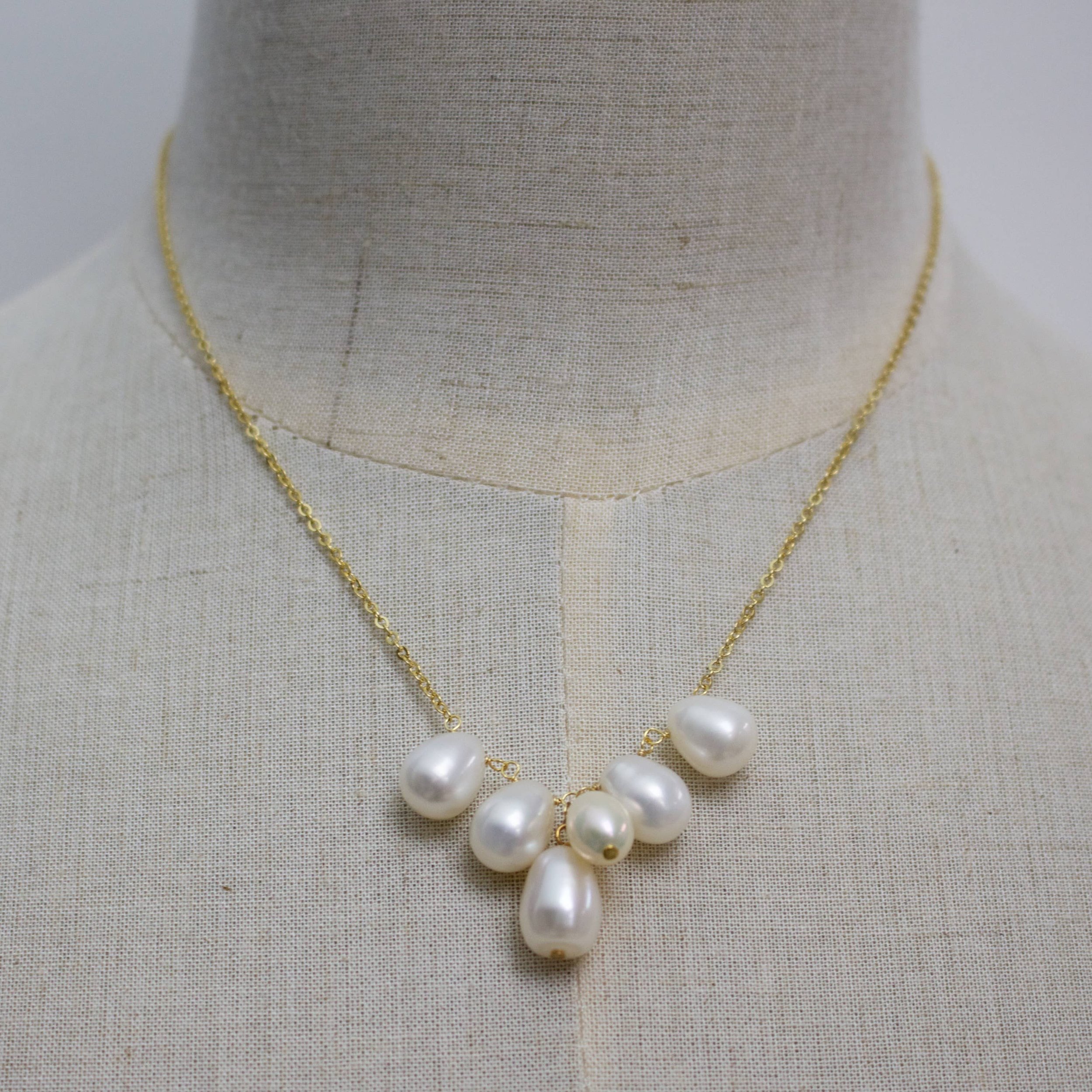 Cultured White South Sea Pearl and Diamond Cluster Necklace