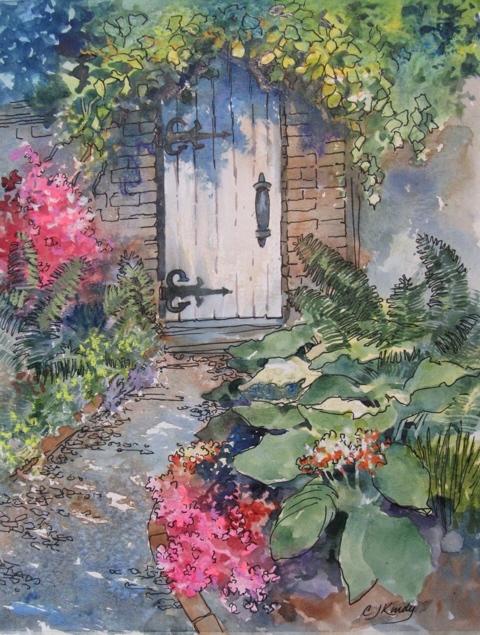 Watercolor, Ink, and Pastel! The Garden Gate. — Pickle Street School Studio