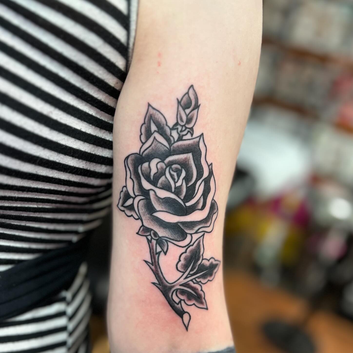 I love flowers, and Roses are my favorite in real life and to tattoo. My other top favorites to tattoo are Peonies and Chrysanthemum. I have a couple time slots open this week for tattoos