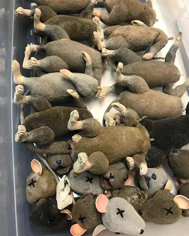 Behind the scenes puppet making at #bigobjectstudio! These little creatures are rod puppets for the Dead Mouse Theatre campaign we made for @Tomcat with @vaynermedia. 
@winnie.tomtom headed up the design and fabrication and @salmotion99 did the riggi