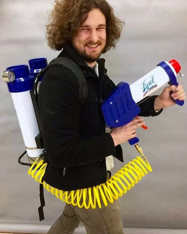 Stay safe out there folks. Here&rsquo;s a flashback to the Lysol Backpack Cannon that we made for @lysol_us and @kellyripa (collaboration with @setsandeffects). Sterilize your surfaces!