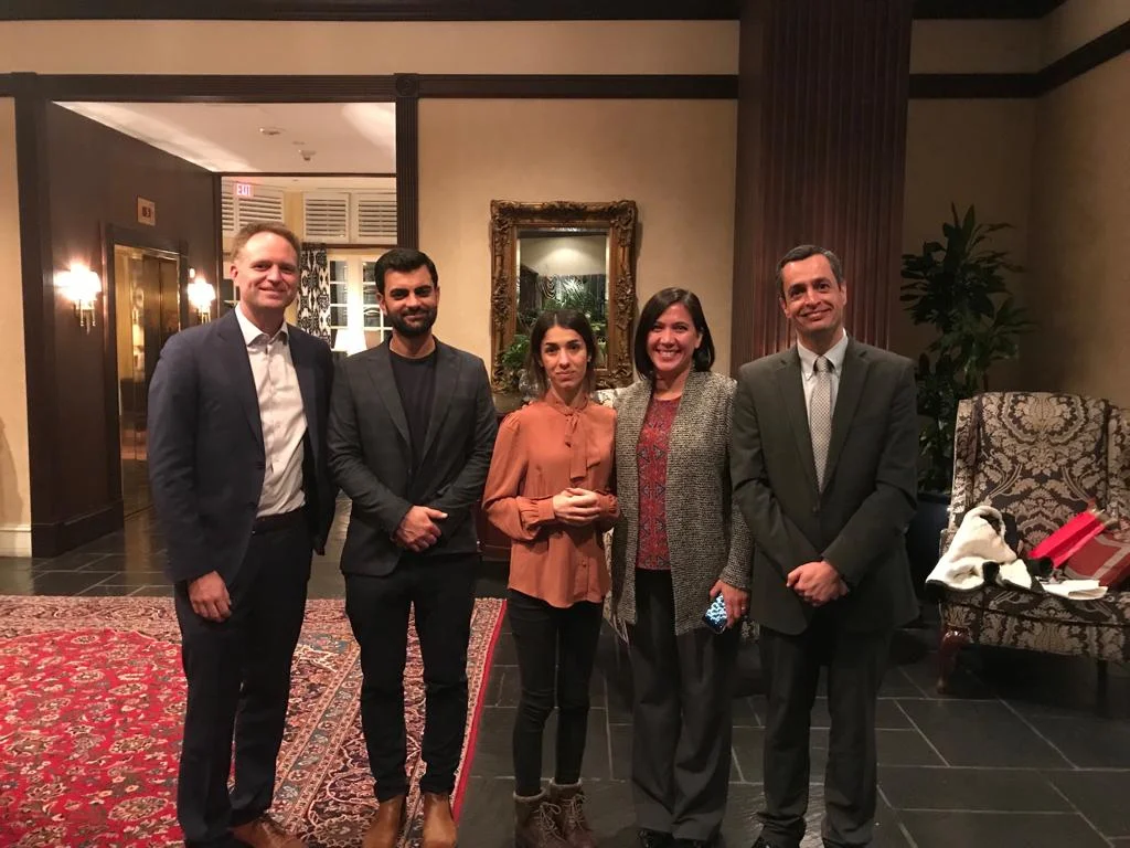 AA&D Executive Director and research partners met with Nobel Laureate Nadia Murad and fellow activist Abid Shamdeen on October 29.