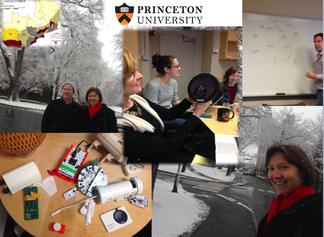 Great visit to Princeton to meet our team there (Kelly Caylor, Lyndon Estes, Justin Sheffield, Drew Gower, Stephanie Debats, Di Tian and others). Got to play with new technology and discuss new integrated research ideas. Our IU travel group consisted of Beth Plale, Tom Evans, Inna Kouper, Kurt Waldman, and Shaz. 