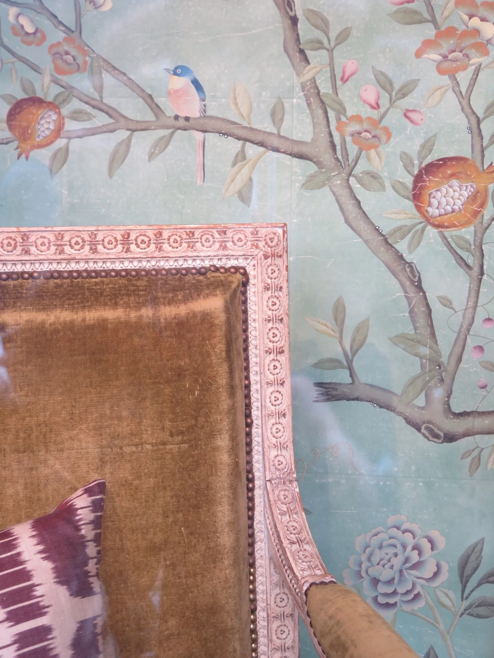 Detail from window featuring Muse, Yves Saint Laurent