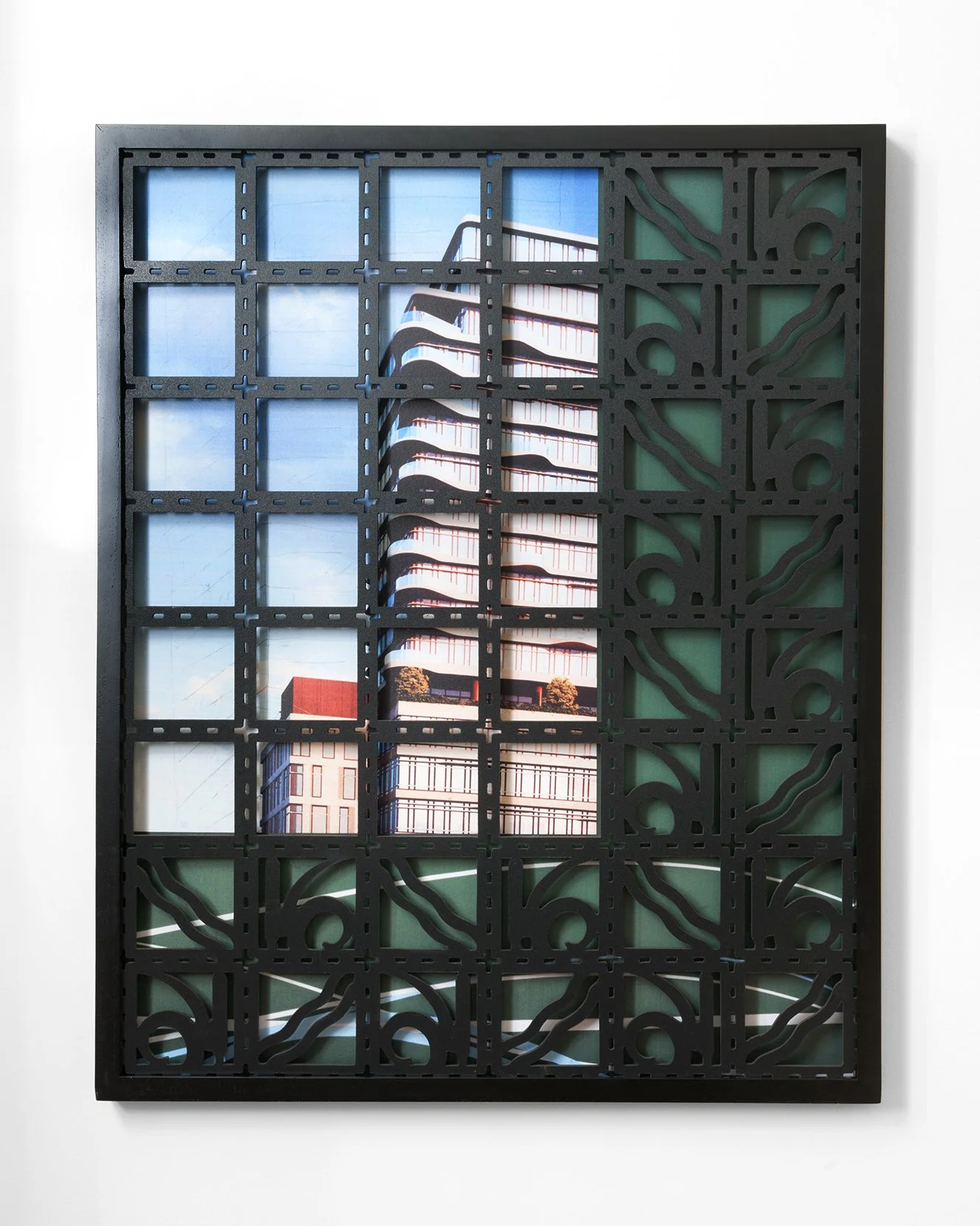  Offshore Asset, 2021, UV curable ink on coroplast with custom laser cut sintra, 31 x 25 x 1 inches 