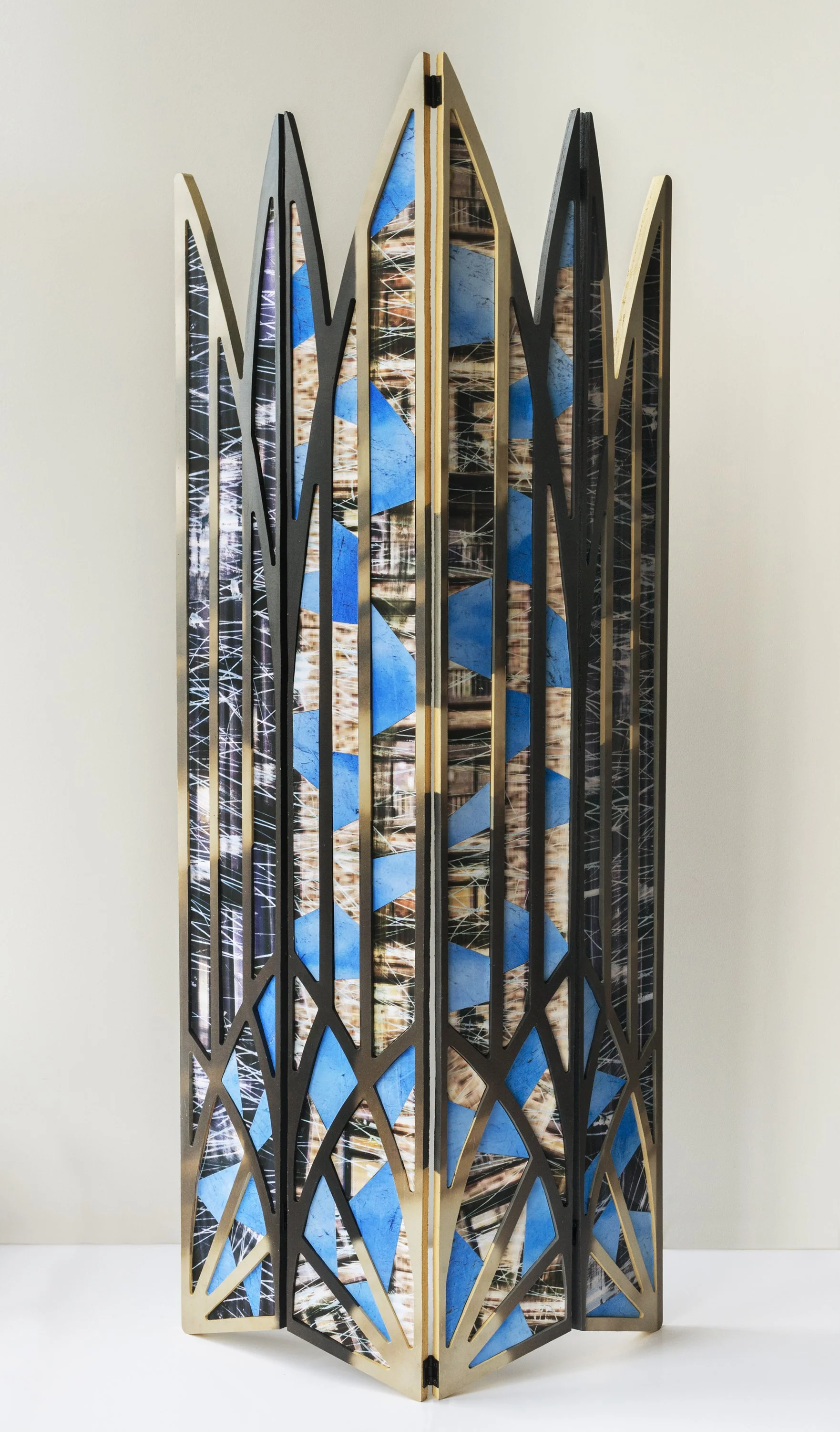  Cavity, 2026 UV curable ink on plywood, pigment prints, acrylic 40 x 15 x 15 inches 
