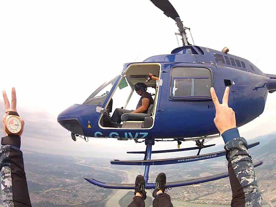 From a skydiver's perspective.