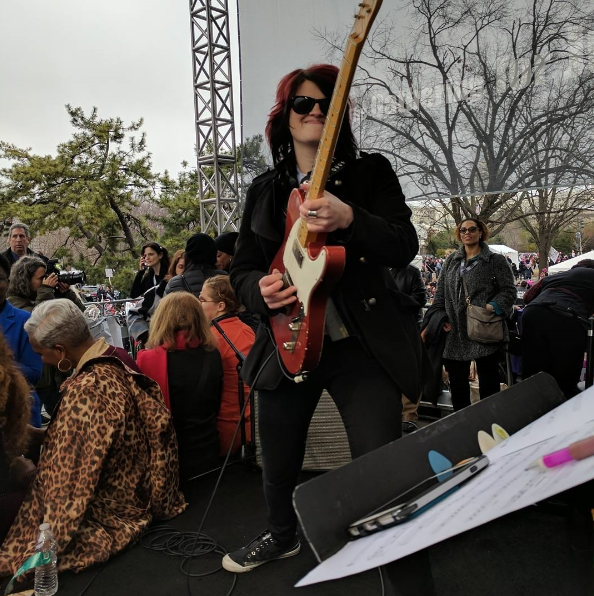With Toshi Reagon at Women's March in Washington DC, 2017