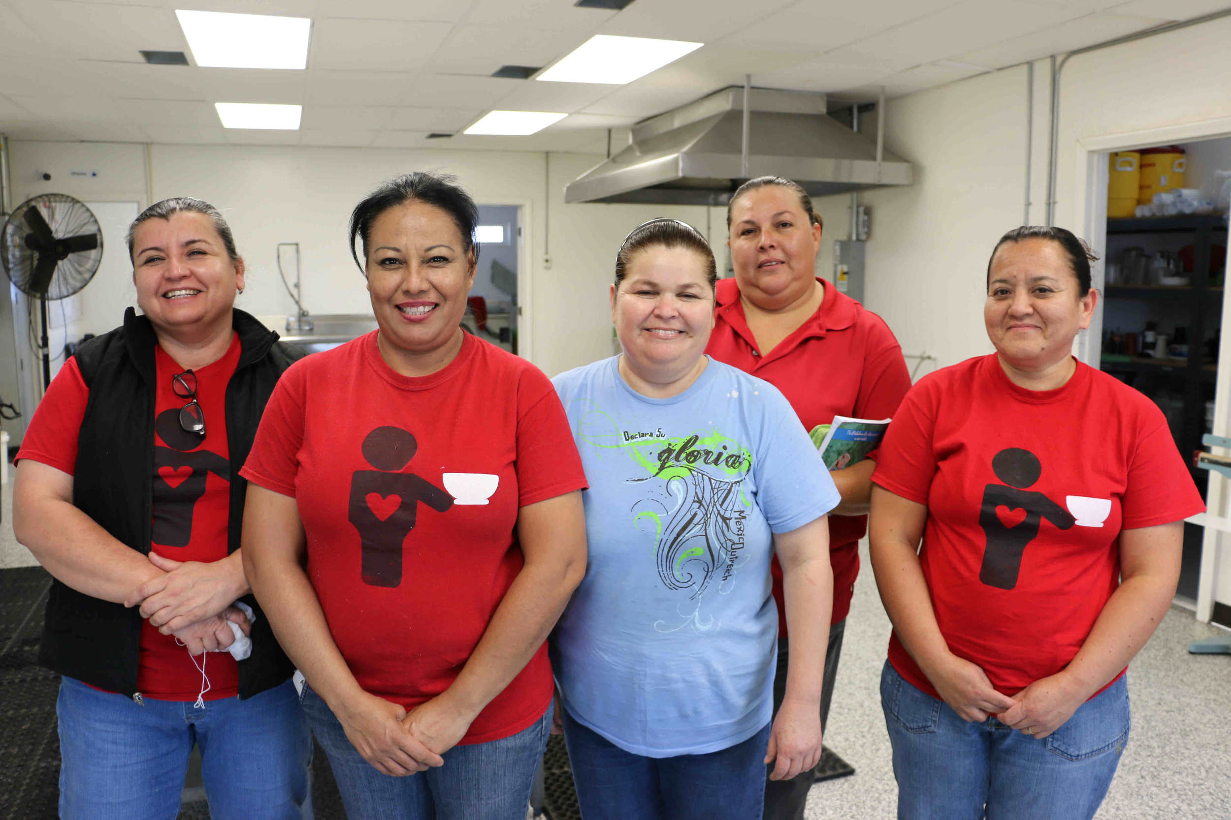 Mexicali Super Kitchen staff with Maggui (pictured in blue)