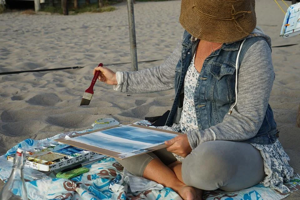 Plein air painting at Stinson Beach, CA