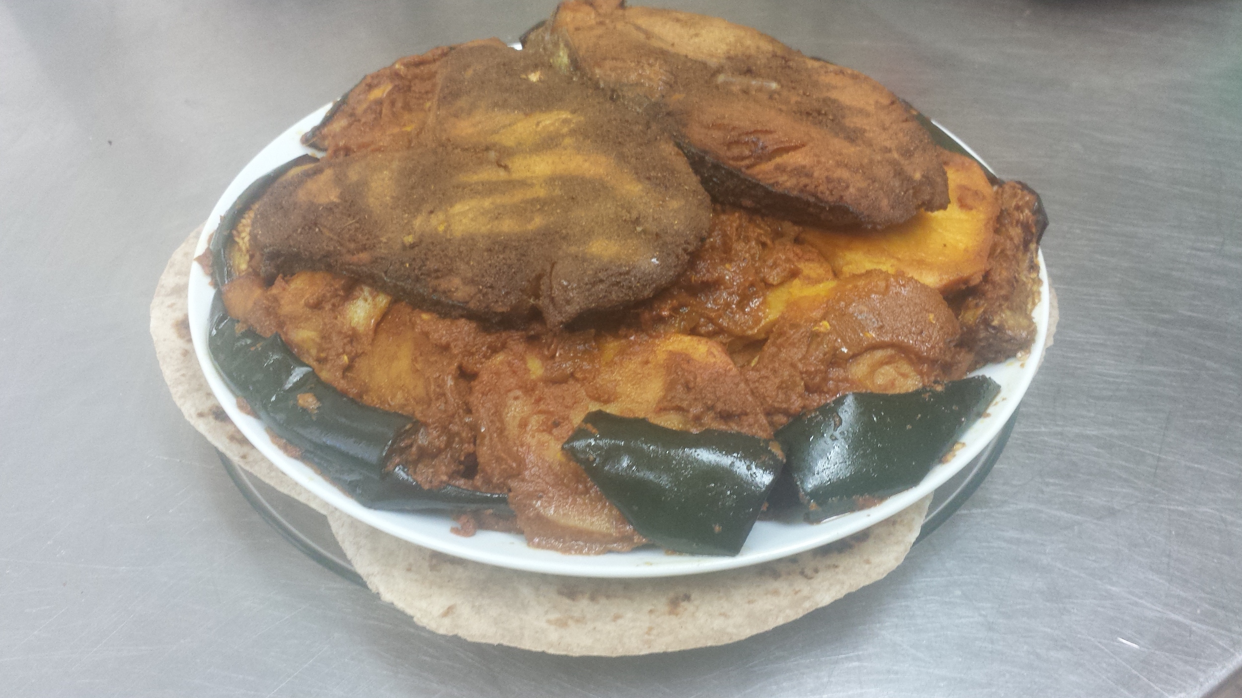 Masala Fish(2 Pcs), Potatoes and Rotli 2