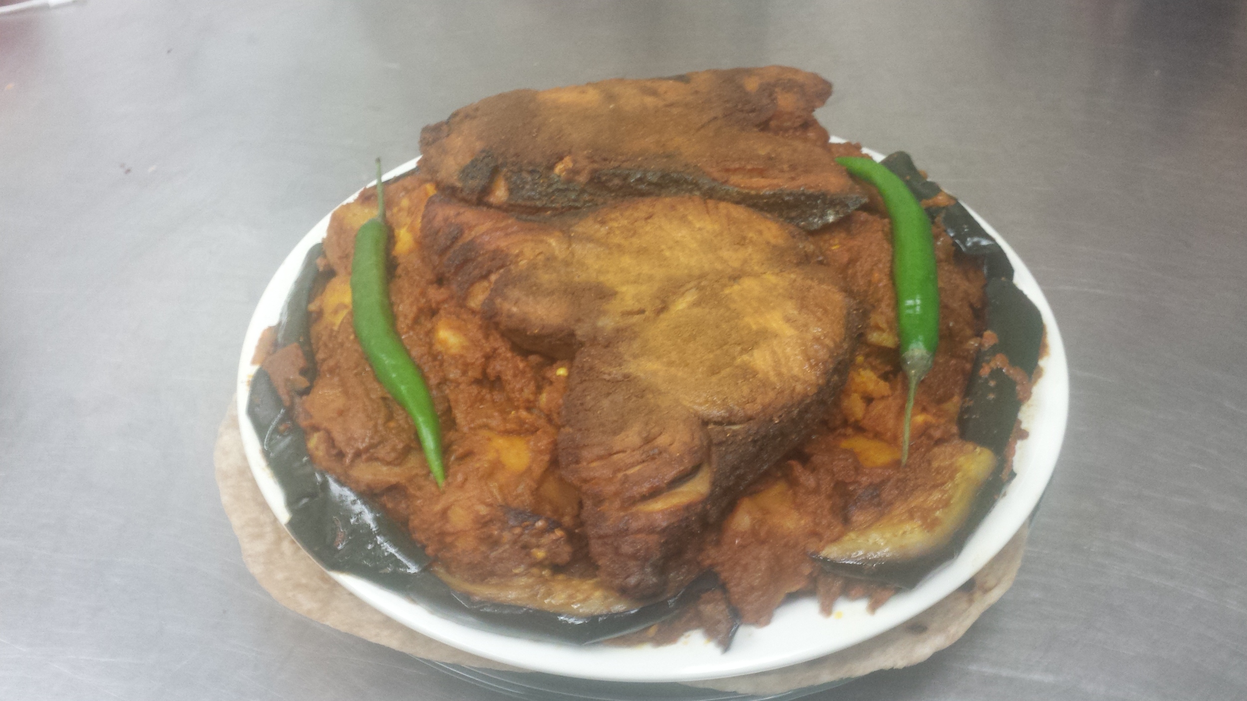 Masala Fish(2 Pcs), Potatoes and Rotli 3