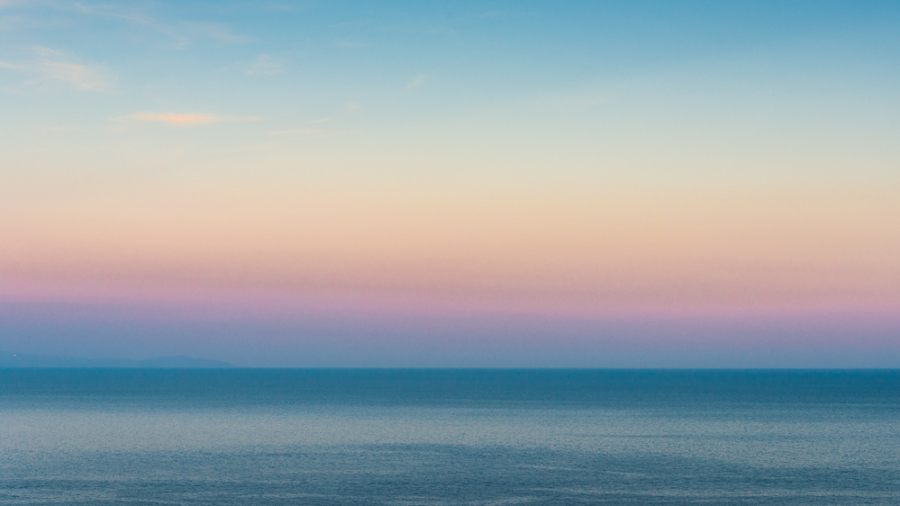 An evening view of the Mediterranean from our balcony