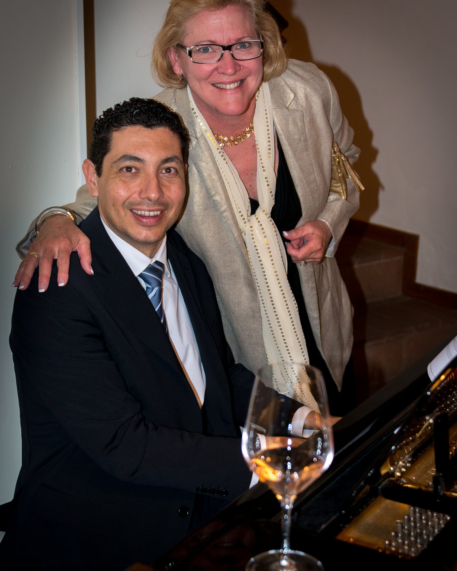 The piano player adds special charm to your evening