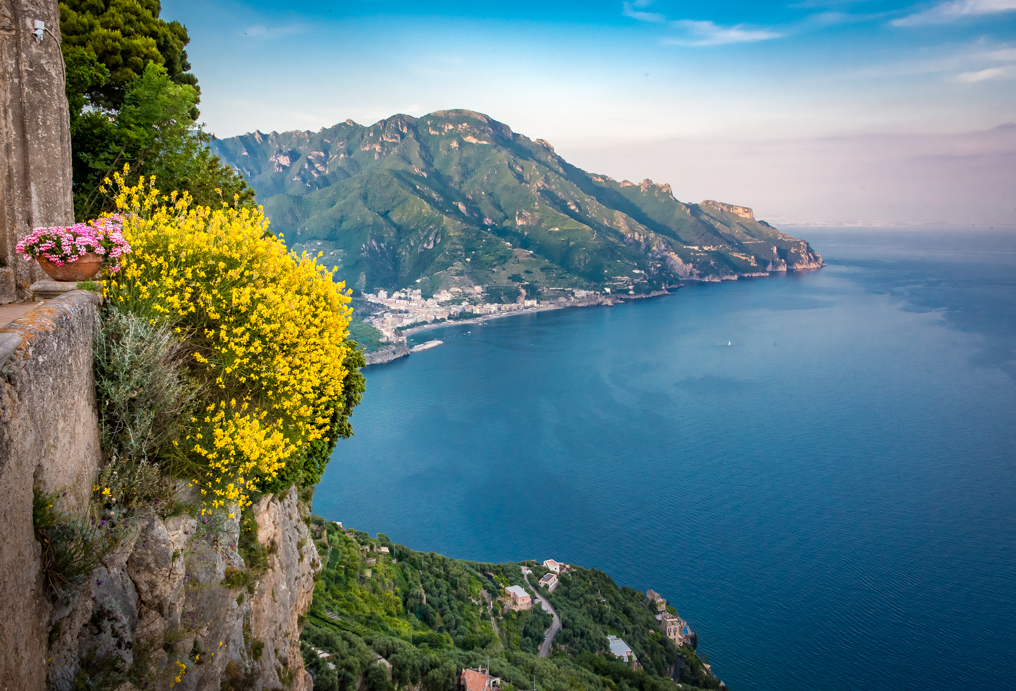 View of the Amalfi Coast looking to the east