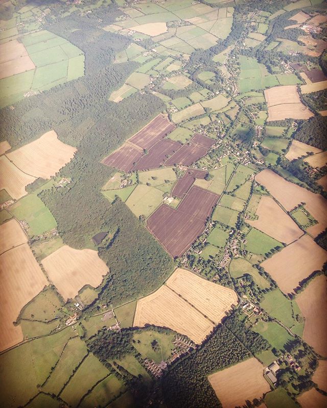 Just love the English countryside...so beautiful and peaceful. #England #fromtheair