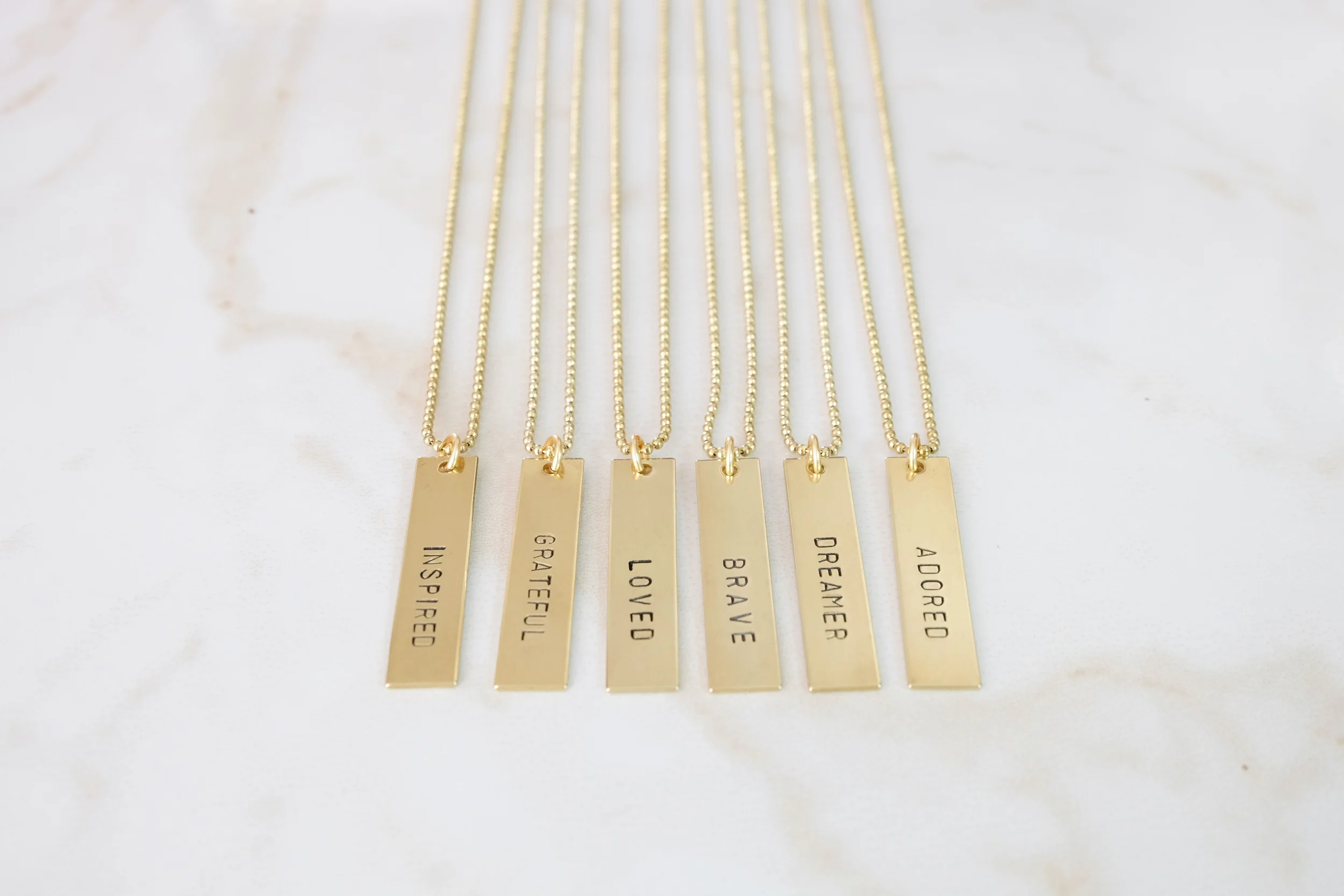 Copy of Hand Stamped Bar Charm Necklace