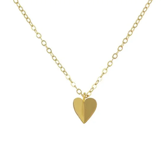 Fluttering Heart Necklace Gold