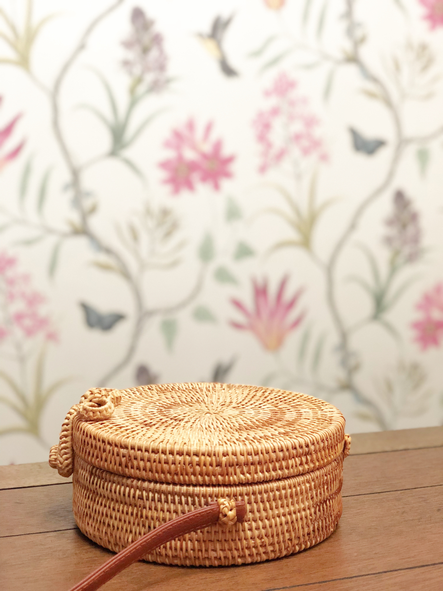 ROUND RATTAN BASKET SUMMER BAG
