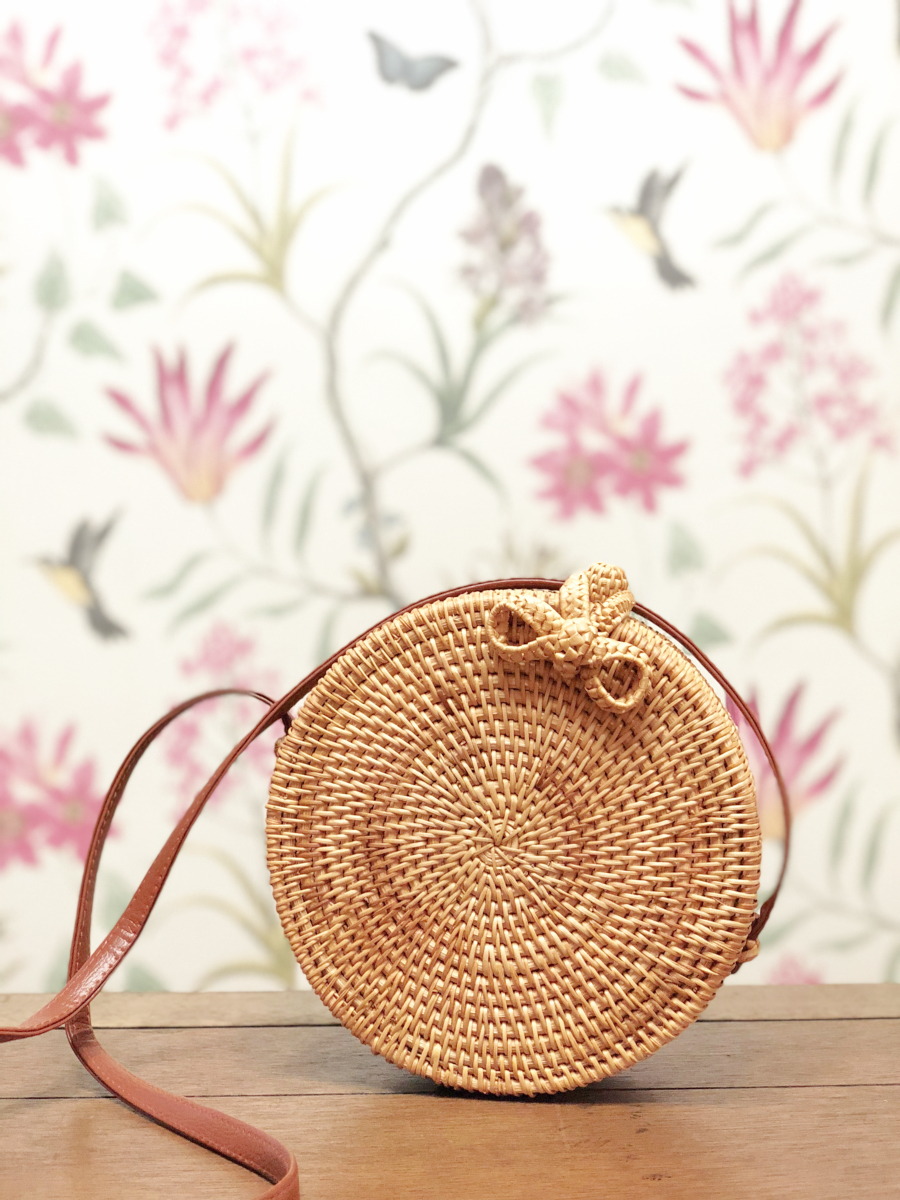 ROUND RATTAN BASKET SUMMER BAG