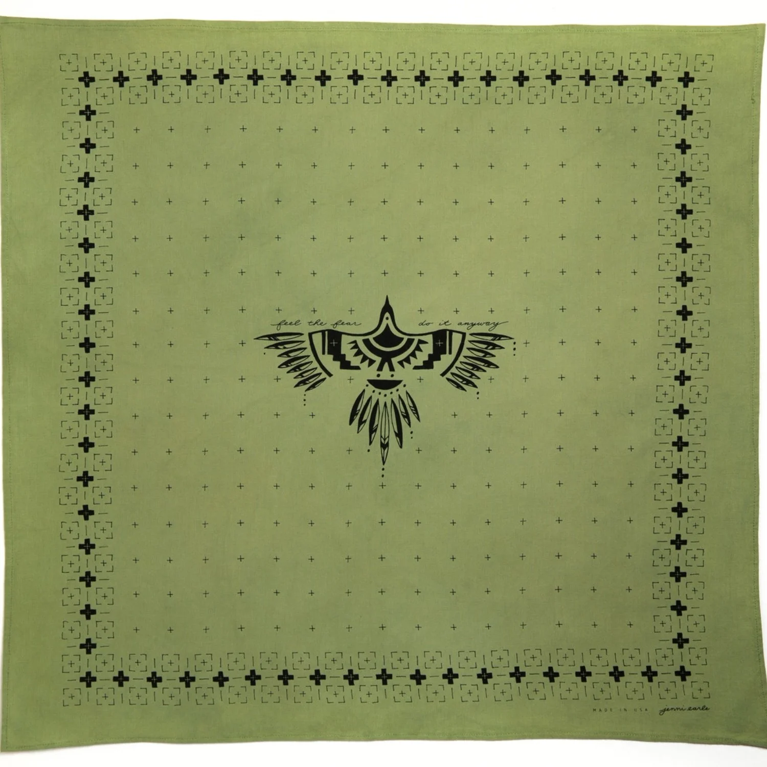 “Feel the Fear” Bandana (Vintage Army Green) 2.jpg