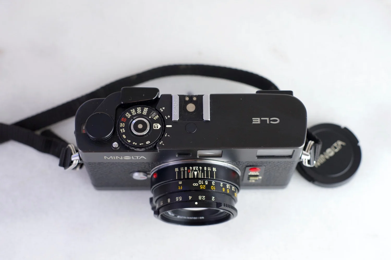 Minolta CLE with Minolta M-Rokkor 40mm F/2 Lens, Lens Cap, Strap 