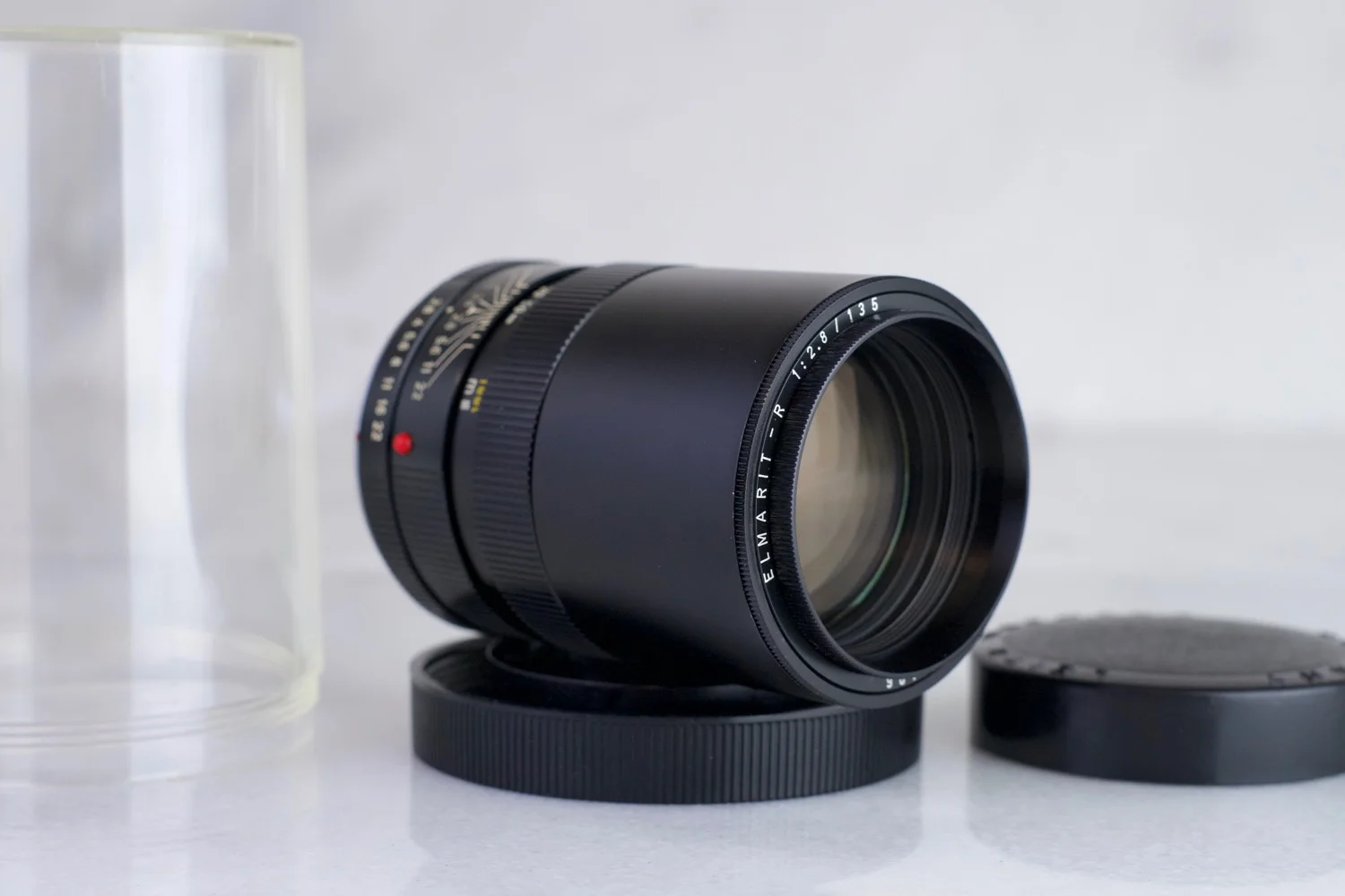 Leica Leitz Wetzlar Elmarit R 135mm F/2.8 Fast Prime Lens with Lens Bubble Case, Lens Caps - Two Cam Version - Made in Germany