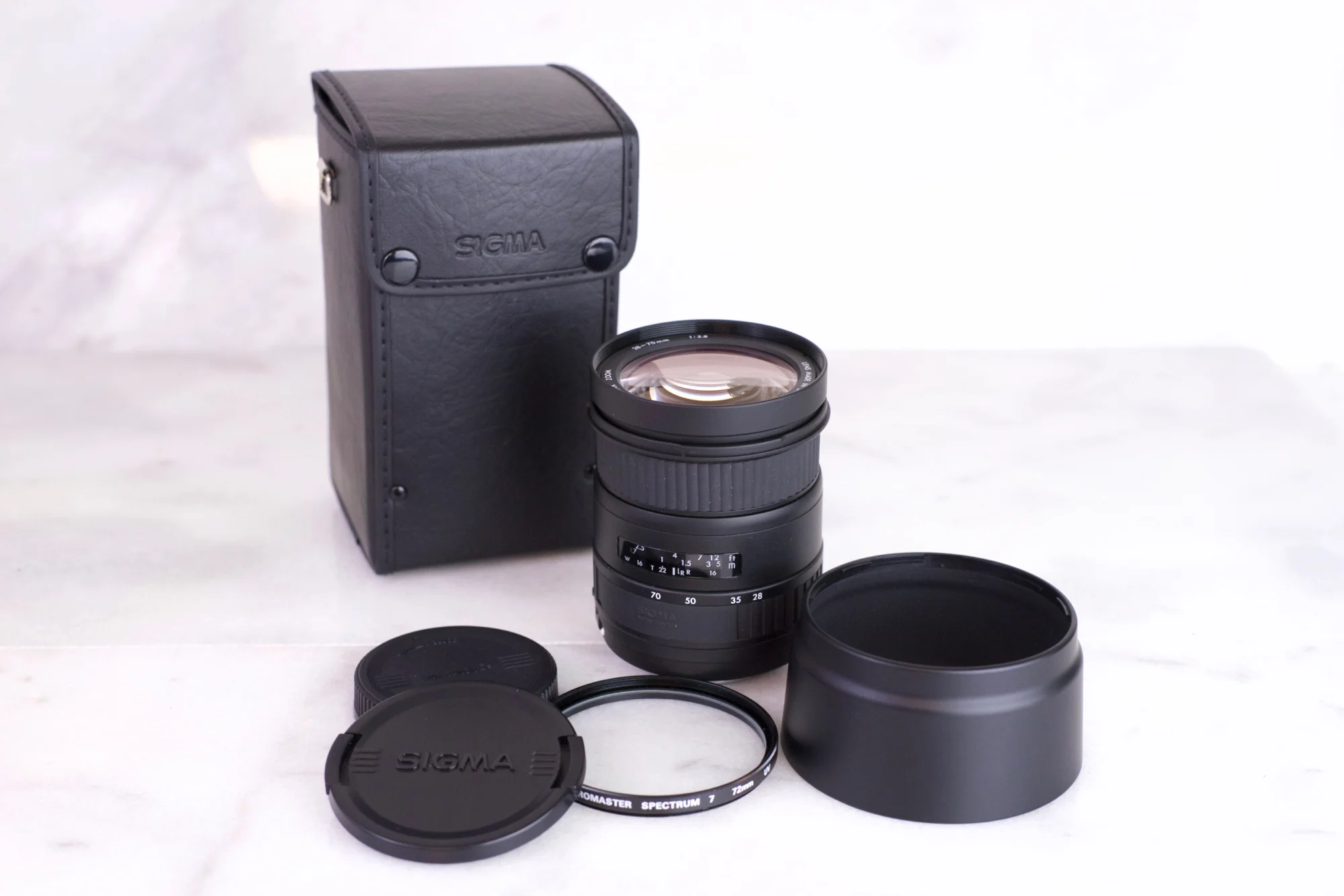Canon EF 28-70mm F/2.8 Zoom Lens by Sigma with Case, UV Filter, Rear Cap and Lens Hood - Fully Functional