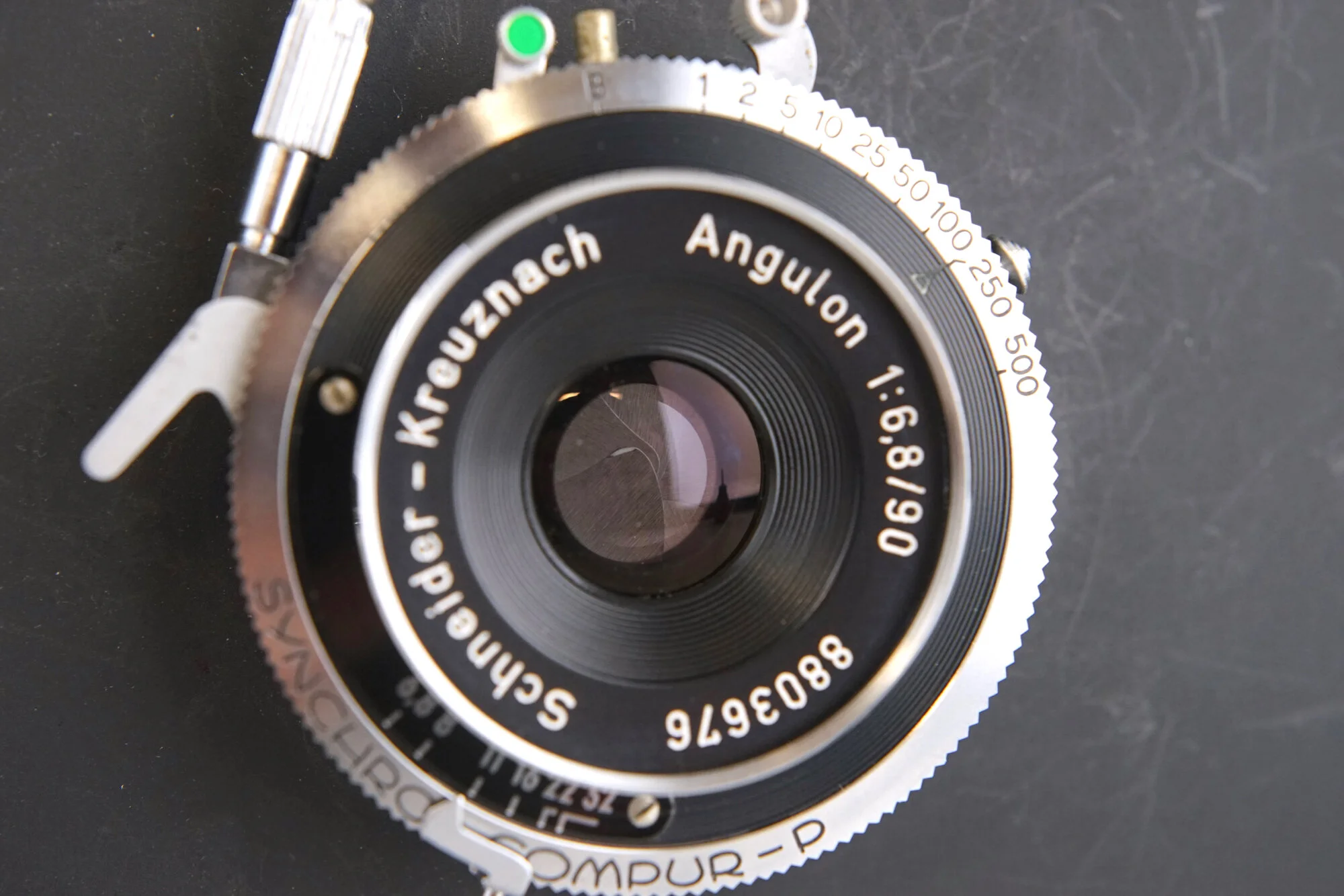 Schneider Kreuznach 90mm F/6.8 Large Format Lens with Cambo 4x5 Lens Board, cap, shutter release cable - Fully Functional