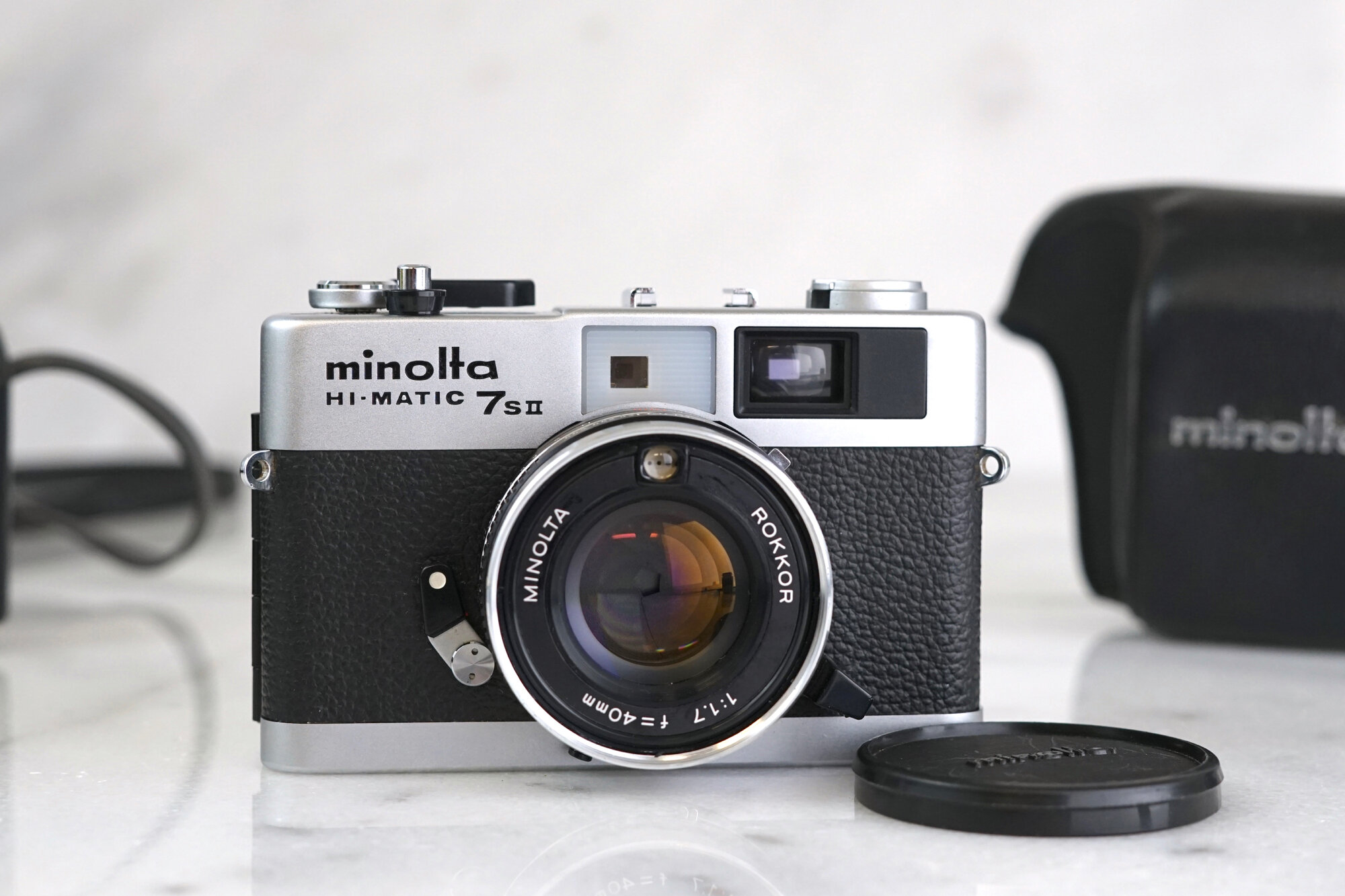 Minolta Hi Matic 7s 35mm Film Rangefinder Camera With Ever Ready Case And Batteries F Stop Cameras Minolta Hi Matic 7s 35mm Film Rangefinder Camera With Ever Ready Case And Batteries F Stop Cameras