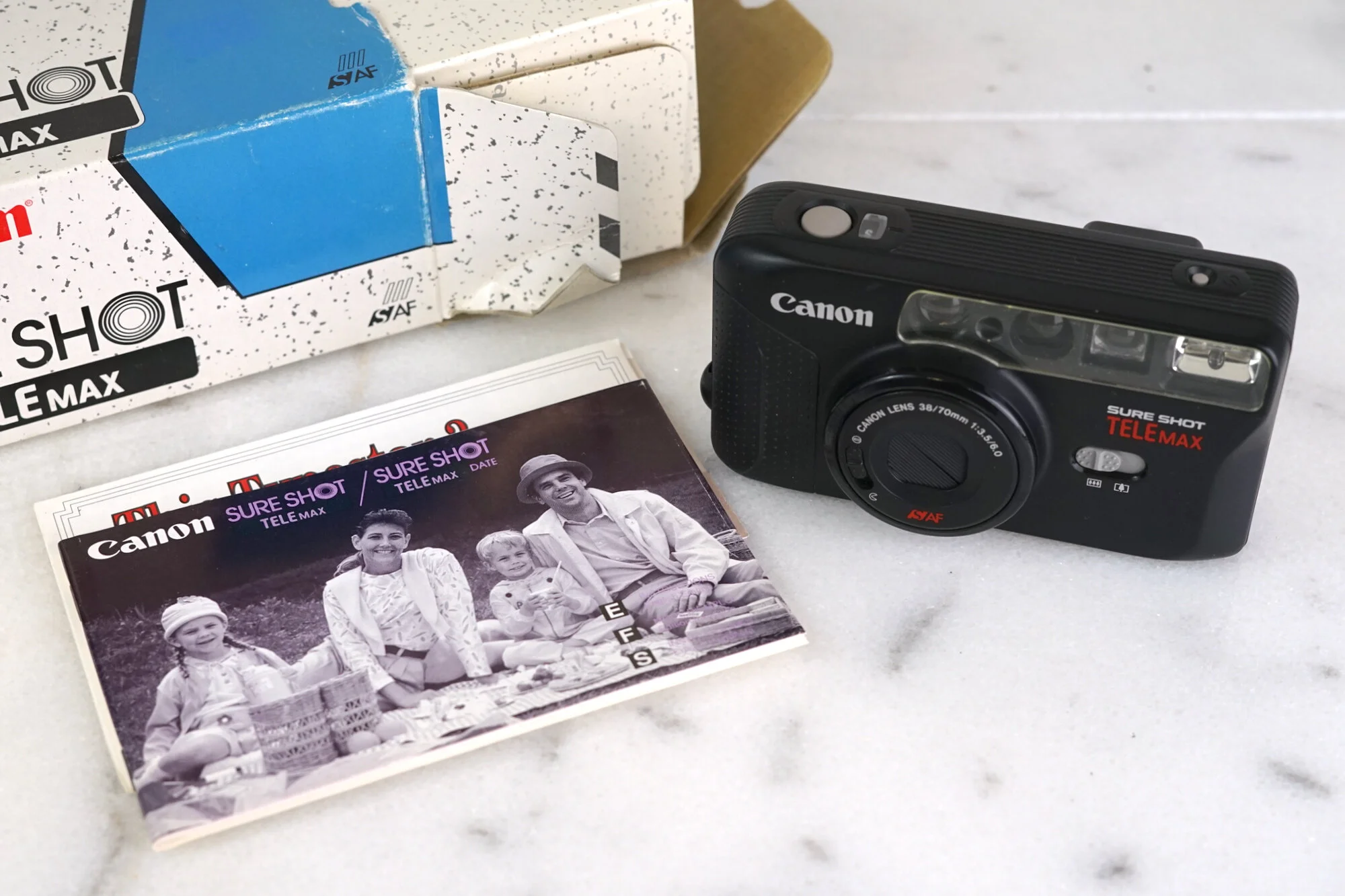 Canon Sure Shot Tele Max Point and Shoot 35mm Film Camera with Strap
