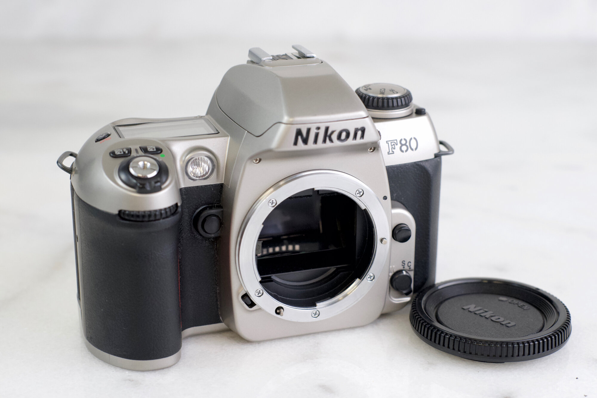 Nikon F80 35mm Film SLR Camera with Nikon Body Cap - Black or Silver ...