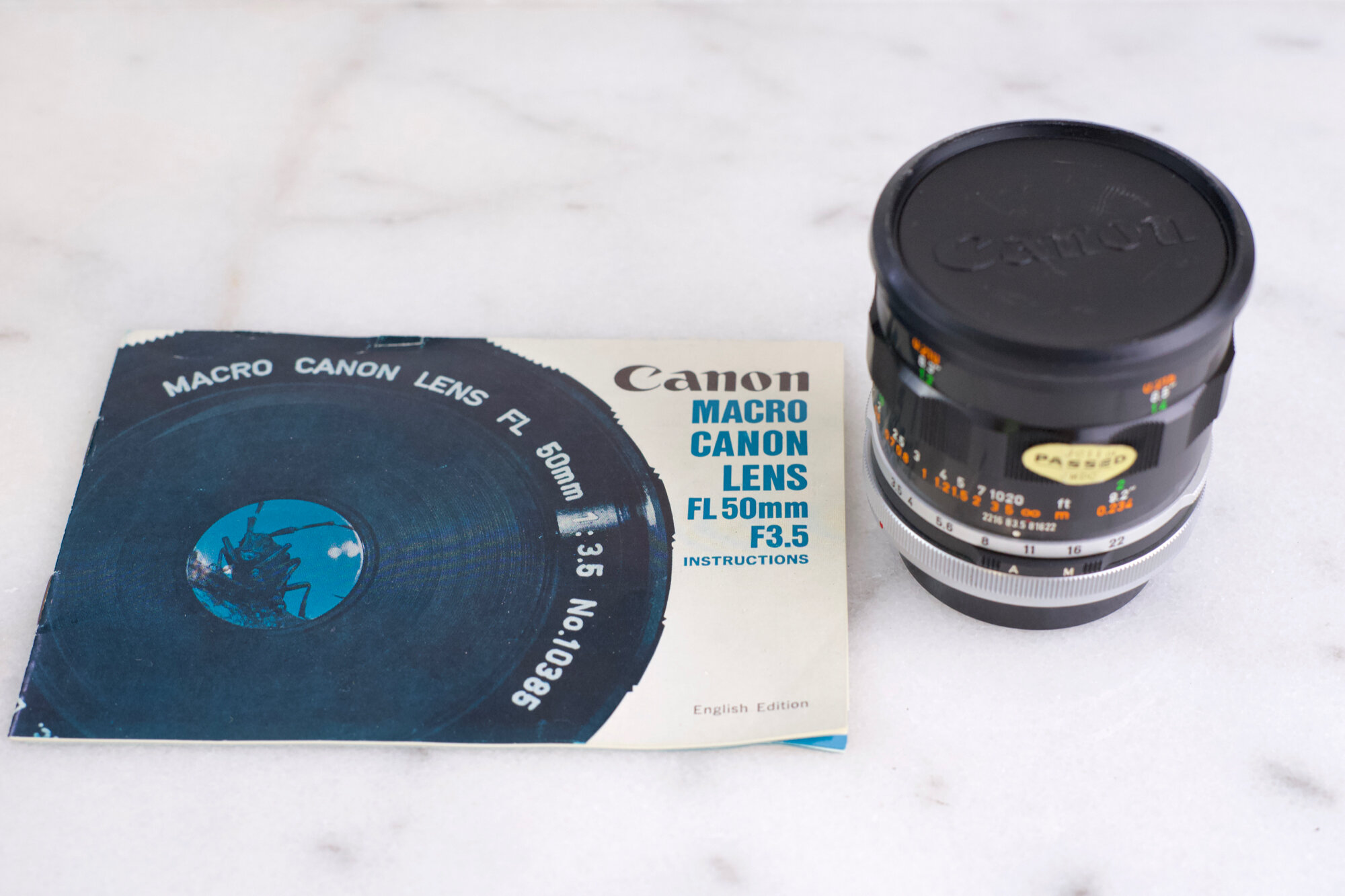 Canon Macro Lens FL 50mm F/3.5 with Lens Caps - for Canon FD Cameras