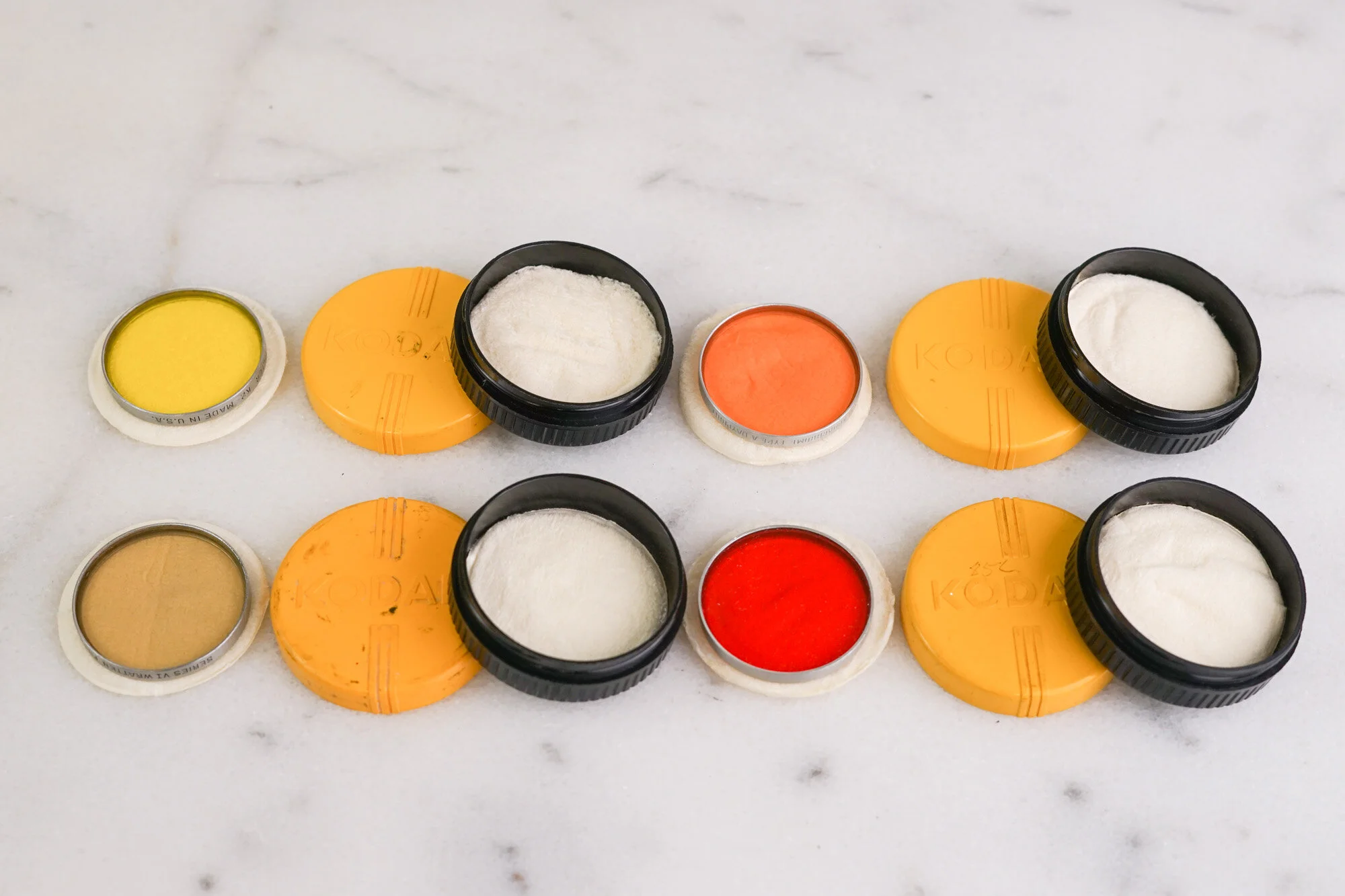 Kodak Series VI Wratten Filter Set of Four - 81D, No 25 (Red), K2 (Yellow), and Kodachrome Type A Daylight - with Cases
