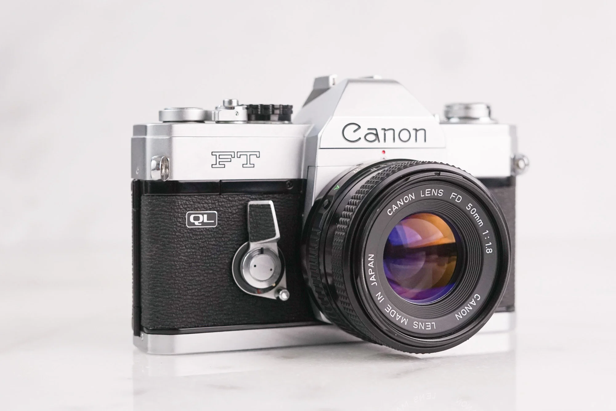 Canon Ft QL 35mm SLR Film Camera with Canon FD 50mm F/1.8 Fast Prime Lens - Discount