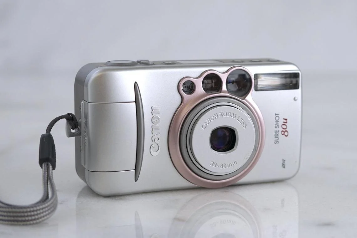 Canon Sure Shot 80 U Date Point and Shoot 35mm Film Camera with Strap - Fully Functional