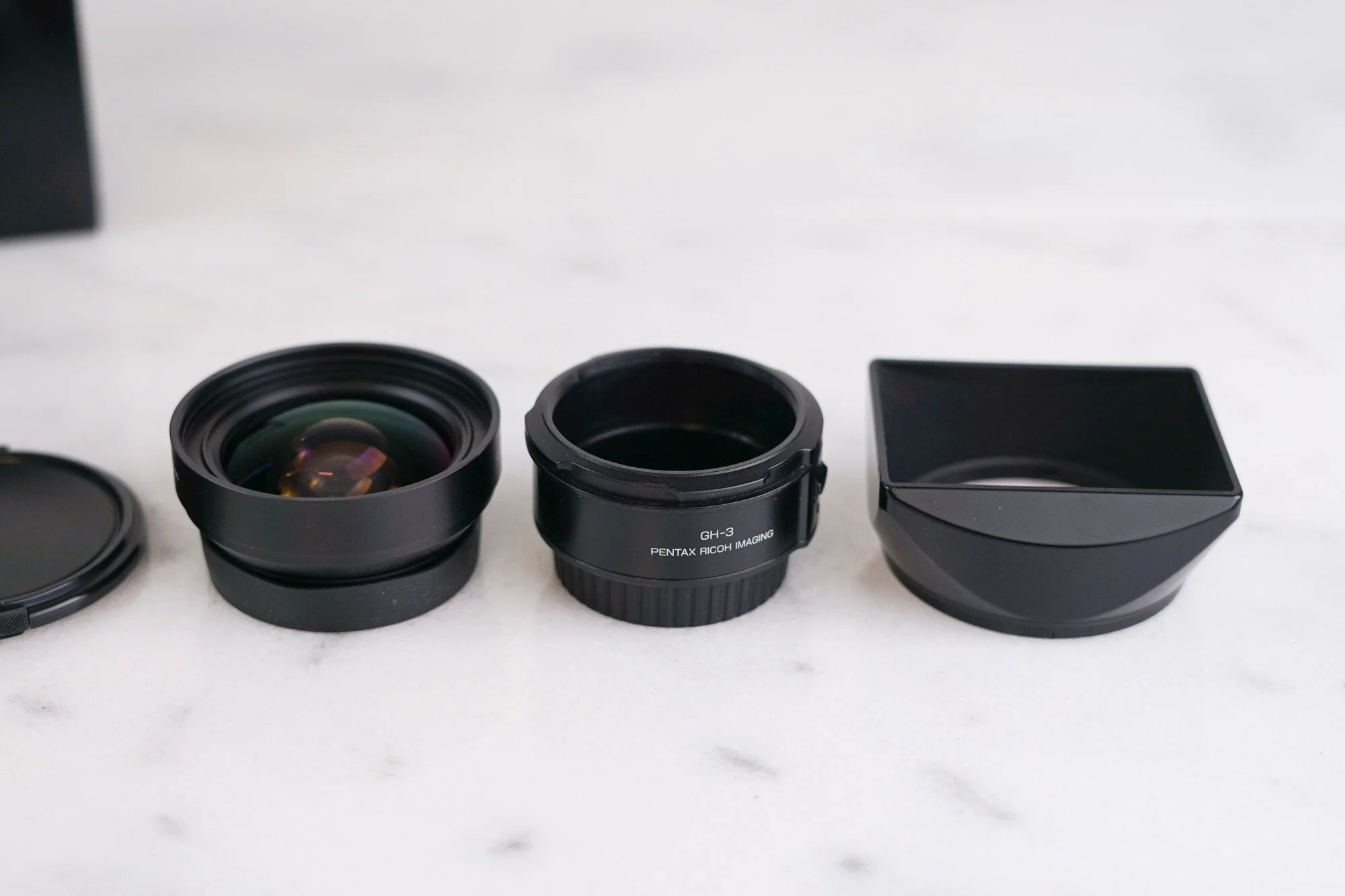 Ricoh GR / GRII .75x Wide Converter Lens GW-3 with Hood, and 