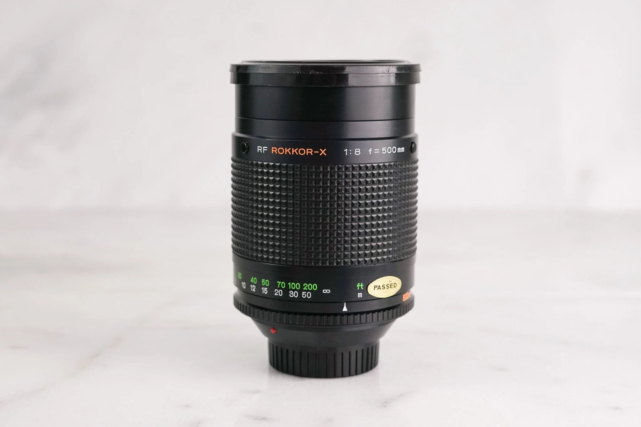 Minolta RF Rokkor X 500mm F/8 Mirror Lens with Caps and Hood